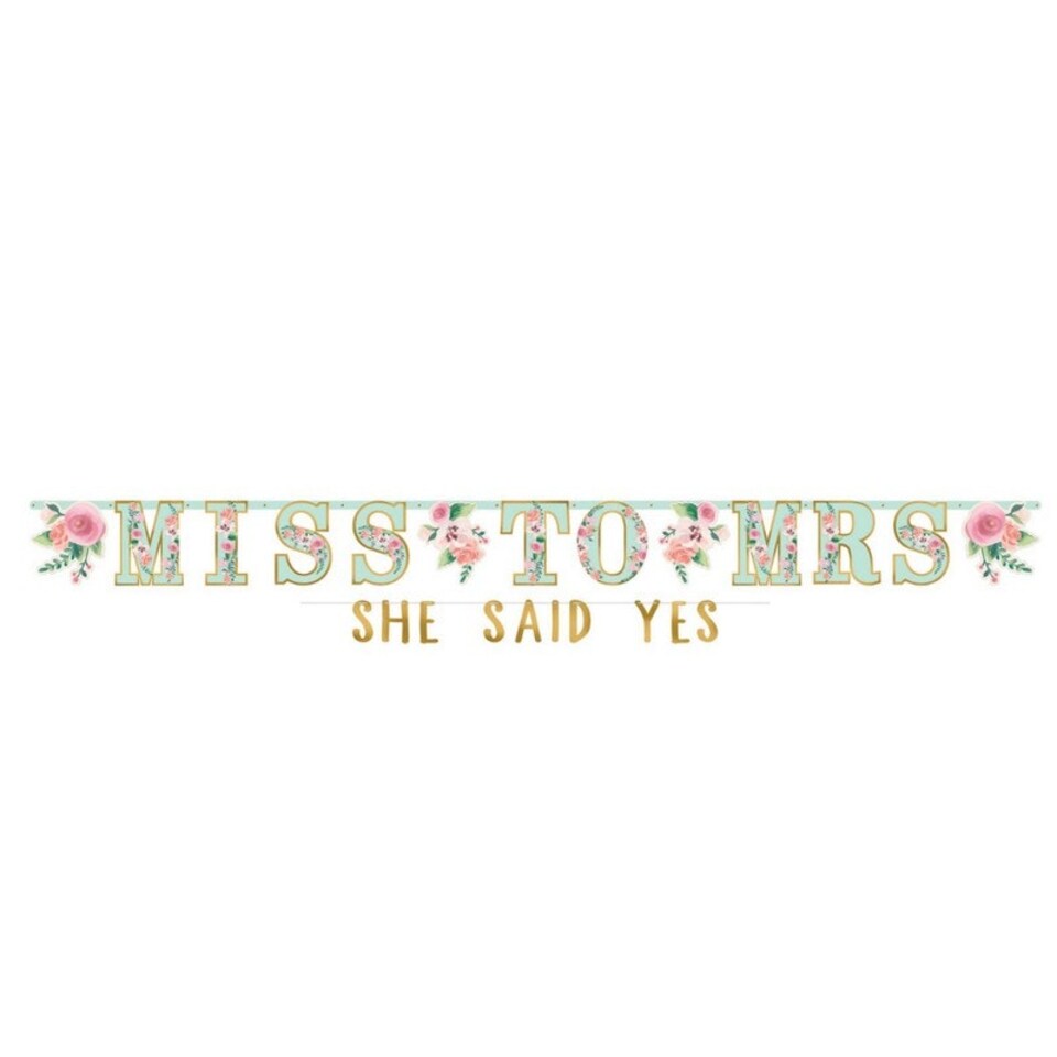 Amscan Pennant Congratulations Banner - Mint/Pink/Gold - One Size