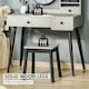 image 6 of HOMCOM Dressing Table Set with 3 Drawers, Storage shelves and Stool, Grey