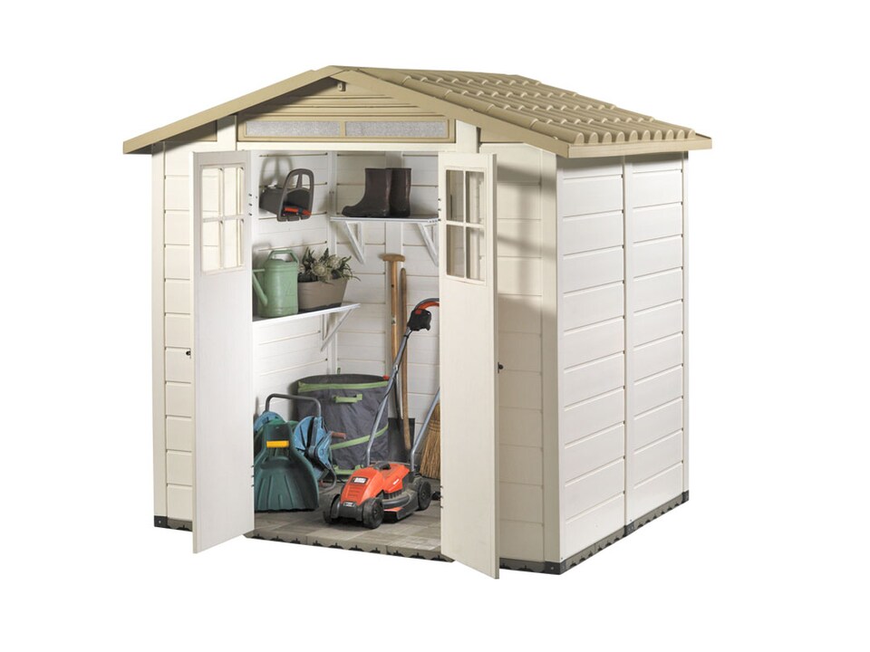 Tuscany Evo 6'6inch x 5'4inch 200 Apex Plastic Shed Double Door