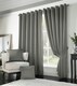 image 1 of Adison Lined Ring Top Eyelet Curtains - 168cm x 229cm - Silver