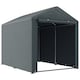 image 1 of Outsunny 1.6 x 2.2m Garden Storage Shed Tent, Portable Shed Shelter with Galvanised Steel Frame and Large Door, for Motorbike, Garden Tools, Bike Storage, Dark Grey | Grey | 1