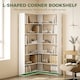 image 3 of HOMCOM 7 Tiers Corner Bookshelf, L-Shaped