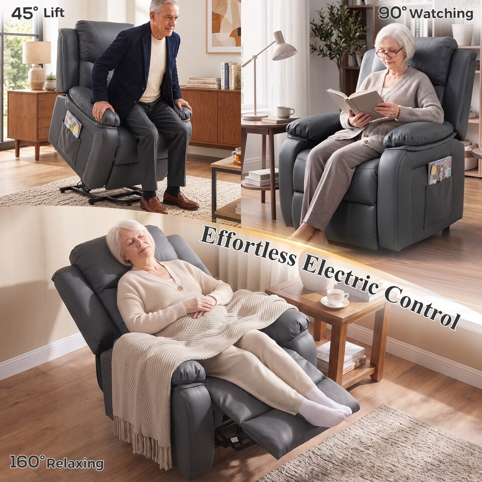 image 1 of HOMCOM Riser and Recliner Chair Power Lift Recliner with Remote
