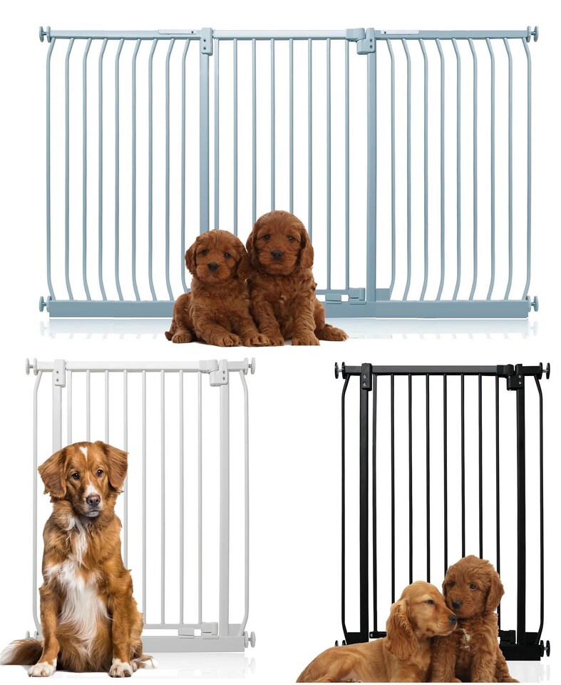 image 1 of Bettacare Extra Tall Elite Dog Gate, 134cm - 143cm, Matt Grey, Extra Tall 96.8cm in Height, Pressure Fit Pet Gate | Grey