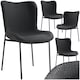 image 1 of Dining Chair Tessa - ergonomic high backrest, slim steel legs, soft fabric - Set of 4 Black | Woven Fabric Black/Black