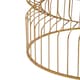 image 4 of Round Gold Side Table With Mirror Top,Wireframe Small Side Table,Luxe Accent Table,Stylish Bedside Table Gold