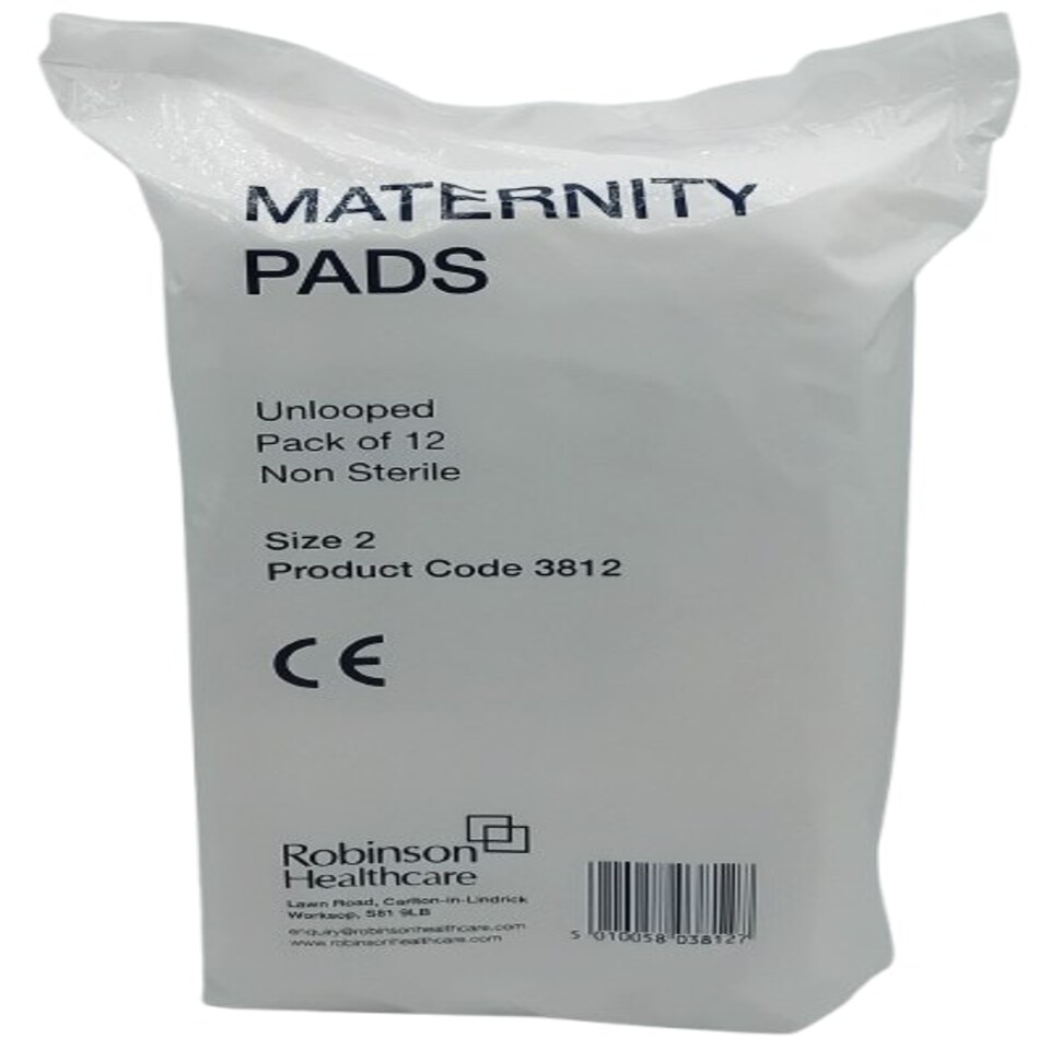 image 1 of Maternity Pads Size 2 Unlooped Non-Sterile – Pack of 12
