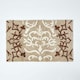 image 1 of Homescapes Damask Cotton Bath Mat - Beige | Brown | 50 x 80 cm