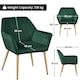 image 2 of Yaheetech Velvet Tufted Accent Chair with X-shaped Metal Legs Green