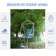 image 4 of Outsunny Garden Hammock w/ Footrest Armrest Swing Seat Hanging Blue