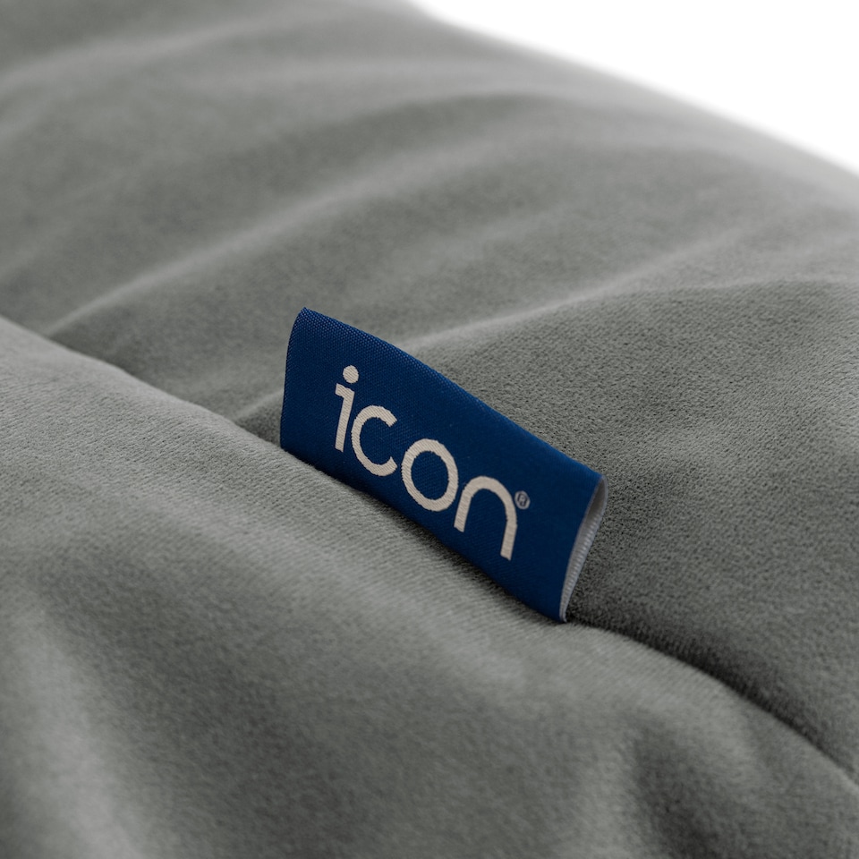 image 1 of icon  Velvet Natalia Armchair and Amara Footstool Bean Bag, Charcoal Grey