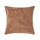 image 1 of Homescapes Tan Brown Real Leather Suede Cushion with Feather Filling - 45 x 45 cm Brown