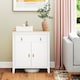 image 2 of HOMCOM Sideboard, Modern Storage Cabinet with Drawer, Adjustable Shelf and PU Pulls for Living Room, Dining Room, Kitchen, White | White