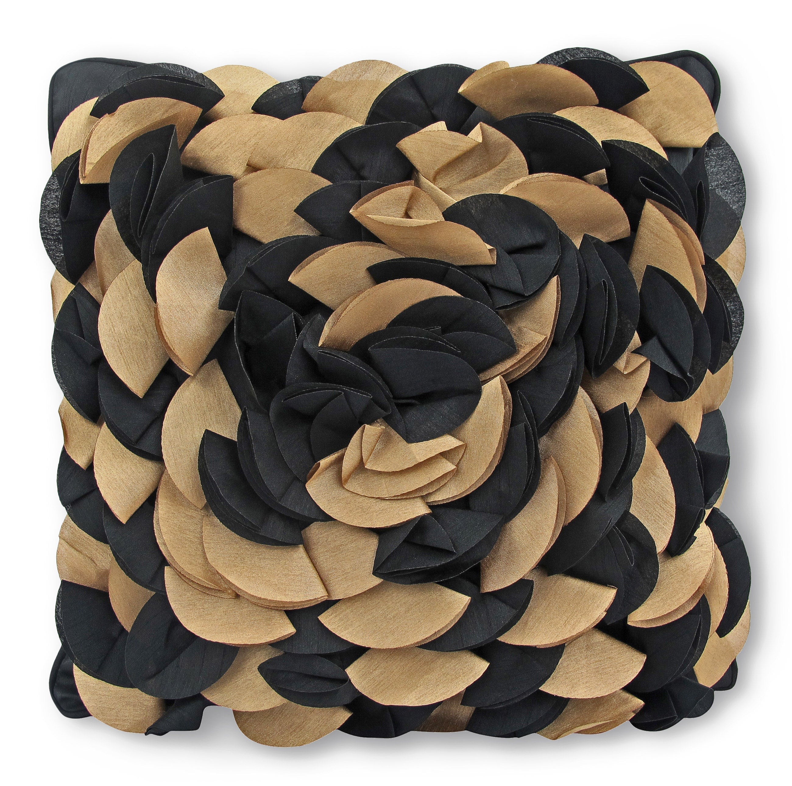 Intimates Stania Filled Cushion with 3 D Design in Black | Size: 43 cm x 43 cm