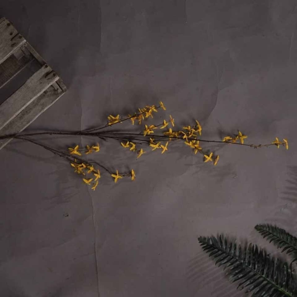 image 1 of Forsythia Branch Artificial Plant - Fabric/Plastic - L15 x W35 x H108 cm - Yellow