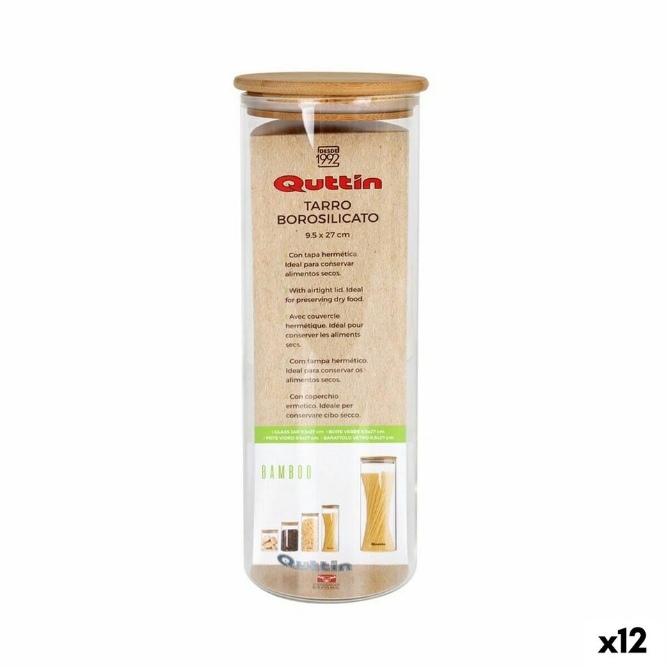 image 1 of Jar Quttin Silicone Borosilicate Glass 1,55 L 10,2 x 28 cm (12 Units) N/A