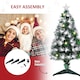 image 7 of HOMCOM 3ft White Light Artificial Christmas Tree w 90 LEDs Star Topper TriBase Full Bodied Seasonal Decoration PreLit Home