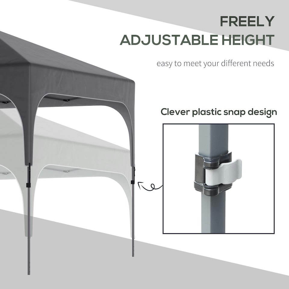 image 1 of Outsunny Pop Up Gazebo Foldable w/ Wheeled Carry Bag & 4 Weight Bags, Grey