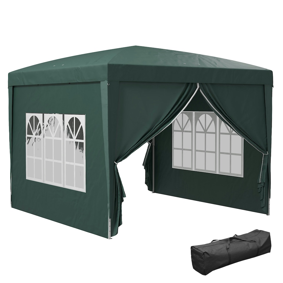 image 1 of Outsunny 3mx3m Pop Up Gazebo Party Tent Canopy Marquee with Storage Bag Blue