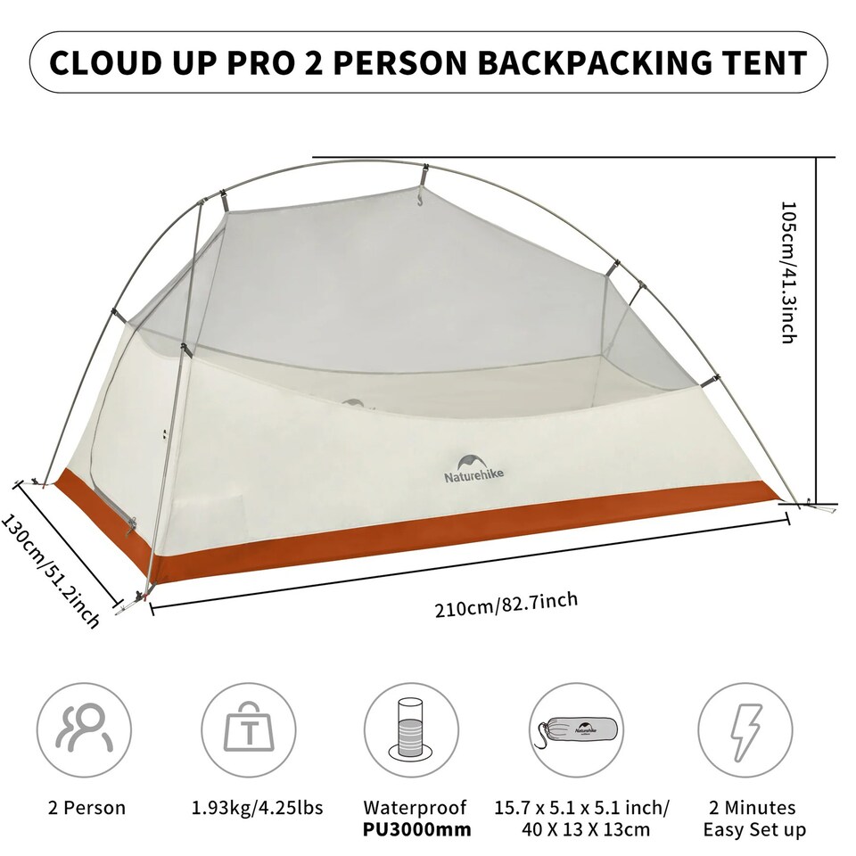 image 1 of Cloud Up BASE Series 2 Person Tent | Orange | Orange