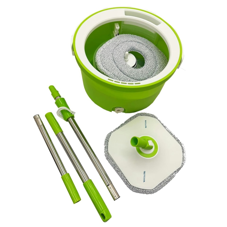 image 1 of Clean Water Spin Mop Bucket Set With Extra Mop Pads