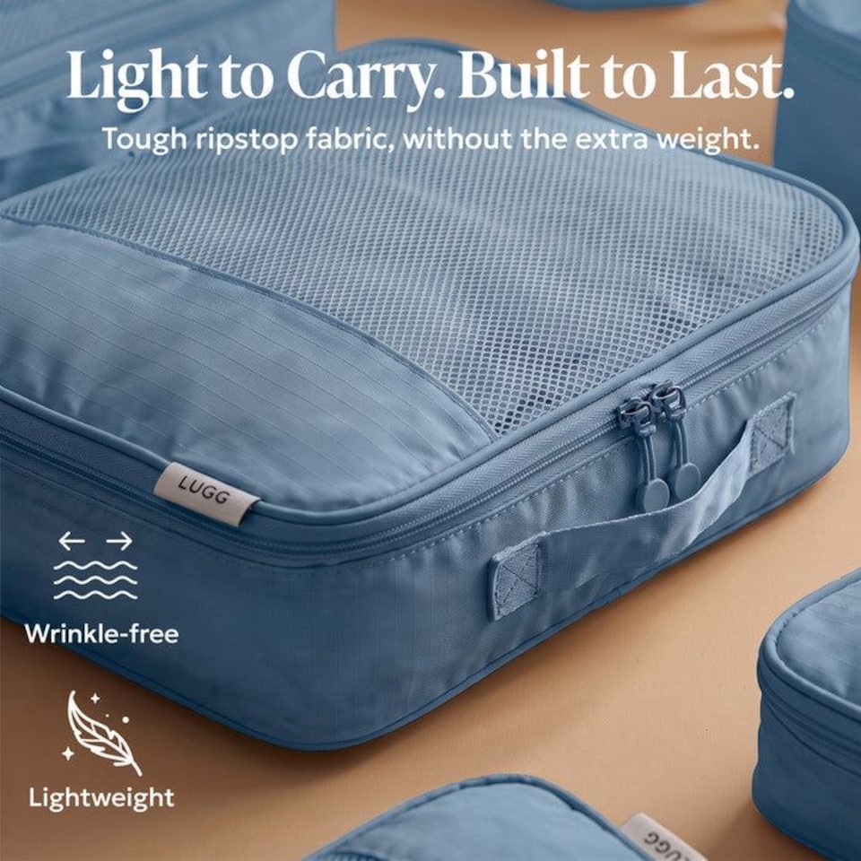image 1 of Lugg Compression Packing Cubes 8 Piece Travel Suitcase Organiser Set
