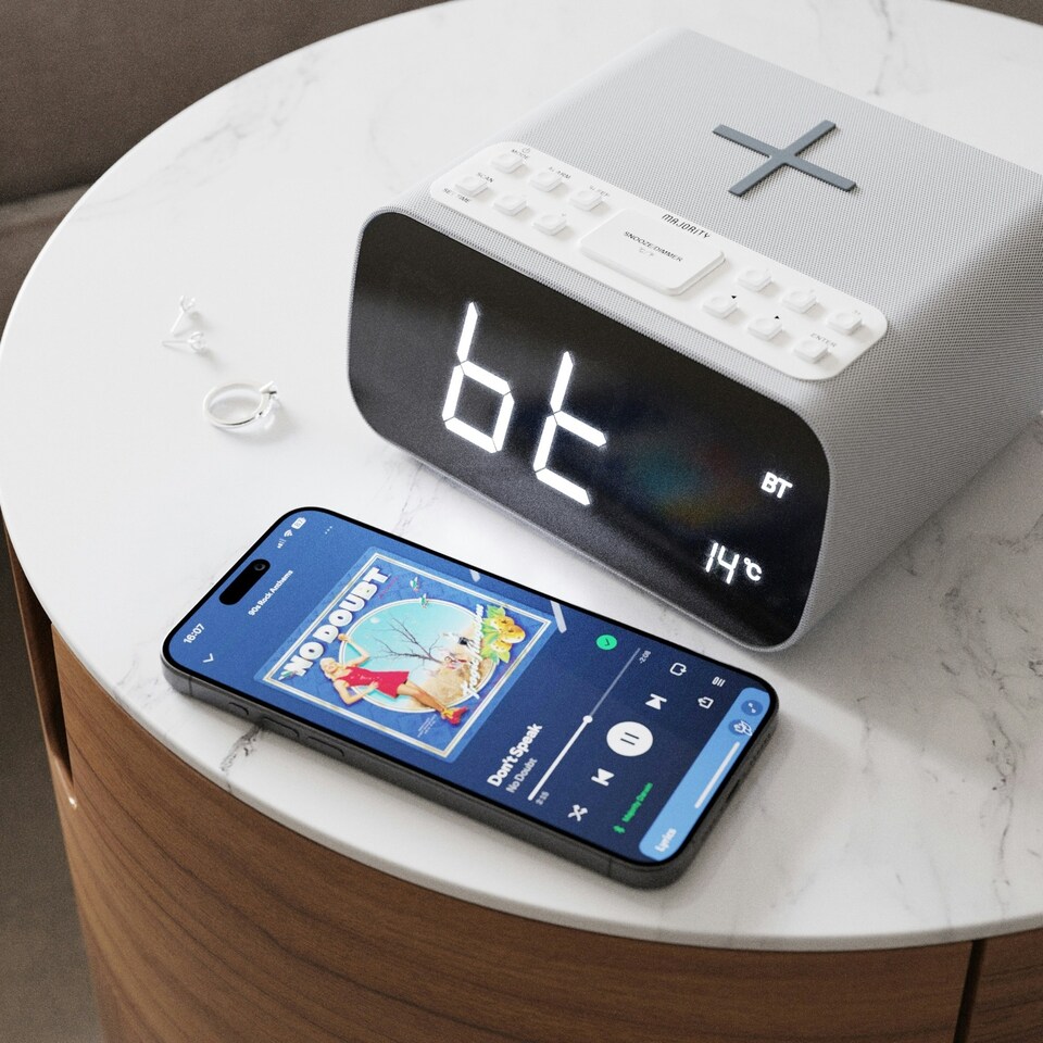 image 1 of Majority Darwin Alarm Radio Wireless Charging | FM Radio | 5.4 Bluetooth Connectivity
