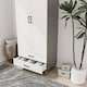 image 2 of DEVON Wardrobe 2 Door 2 Drawer Modern Bedroom Clothes Storage Hanging Rail 180cm | Grey | Grey White | 1
