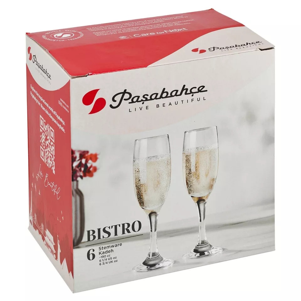 image 1 of Pasabahce Champagne Flutes - 190ml