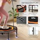 image 5 of HOMCOM 48" Octagonal Mini Fitness Trampoline Rebounder Indoor Outdoor Foldable Mini Jumper with Adjustable Handle, Max Load 150 KG, Orange