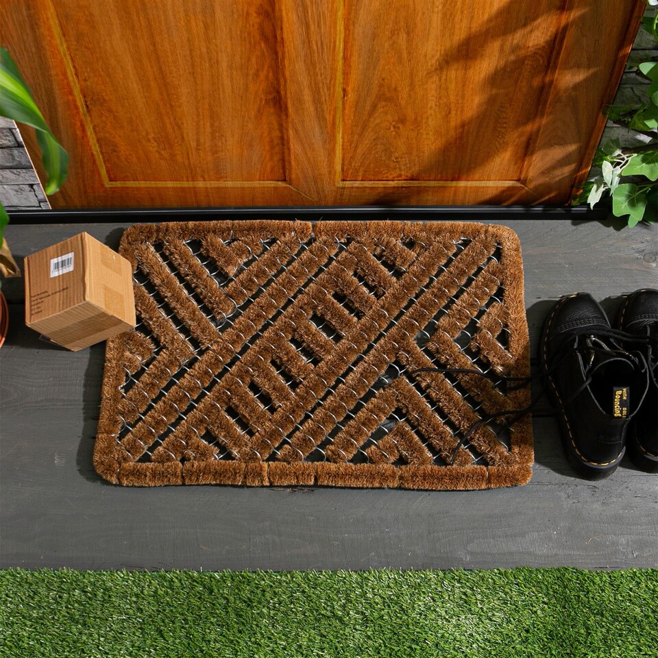 image 1 of Nicola Spring Coir Scraper Door Mat - 60 x 40cm - Natural