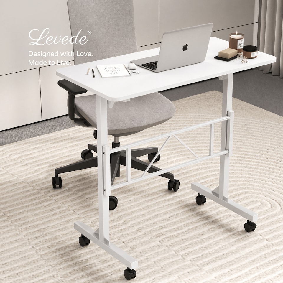 image 1 of Levede Height Adjustable Standing Desk Office Workstation for PC Laptop
