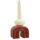image 4 of Interiors by Premier Modern White Candle Holder with Red Base, Antique Candle Holder For Living Room, Large Candle Holder For Home Red