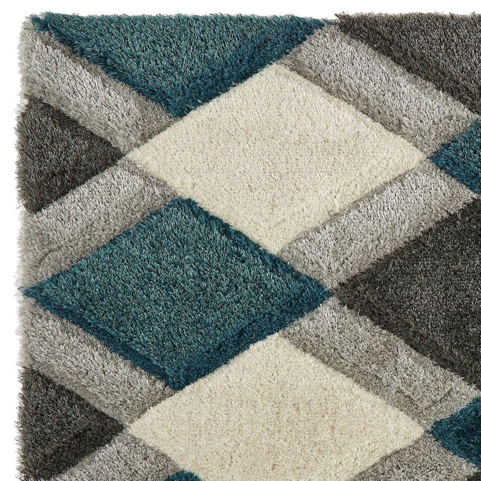 image 1 of Origins 3D GEO Shaggy Teal 160X230