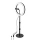 image 9 of Nedis Ring Light, 10" LED Ring Lamp with 120 LEDs on Aluminium Table Stand, USB Powered, with Flexible Phone Holder, 10 Light Modes