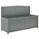 image 1 of Outsunny Wood Storage Bench for Patio, Outdoor Garden Seating, Grey 