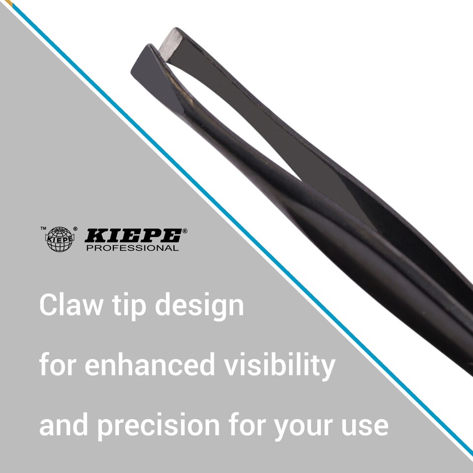 image 1 of Kiepe  - 0826 Tweezer Black Claw Tips 3 Inch (8cm)
