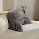 image 3 of OHS Faux Fur Ribbed Heatable Pocket Bed Reading Cuddle Cushion, 65x40cm - Grey