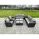 image 1 of Fimous Patio Garden Furniture Sets Wicker 10 Seater Outdoor Rattan Furniture Sofa Sets with Rectangular Coffee Table Reclining Chair 2 Small Footstools