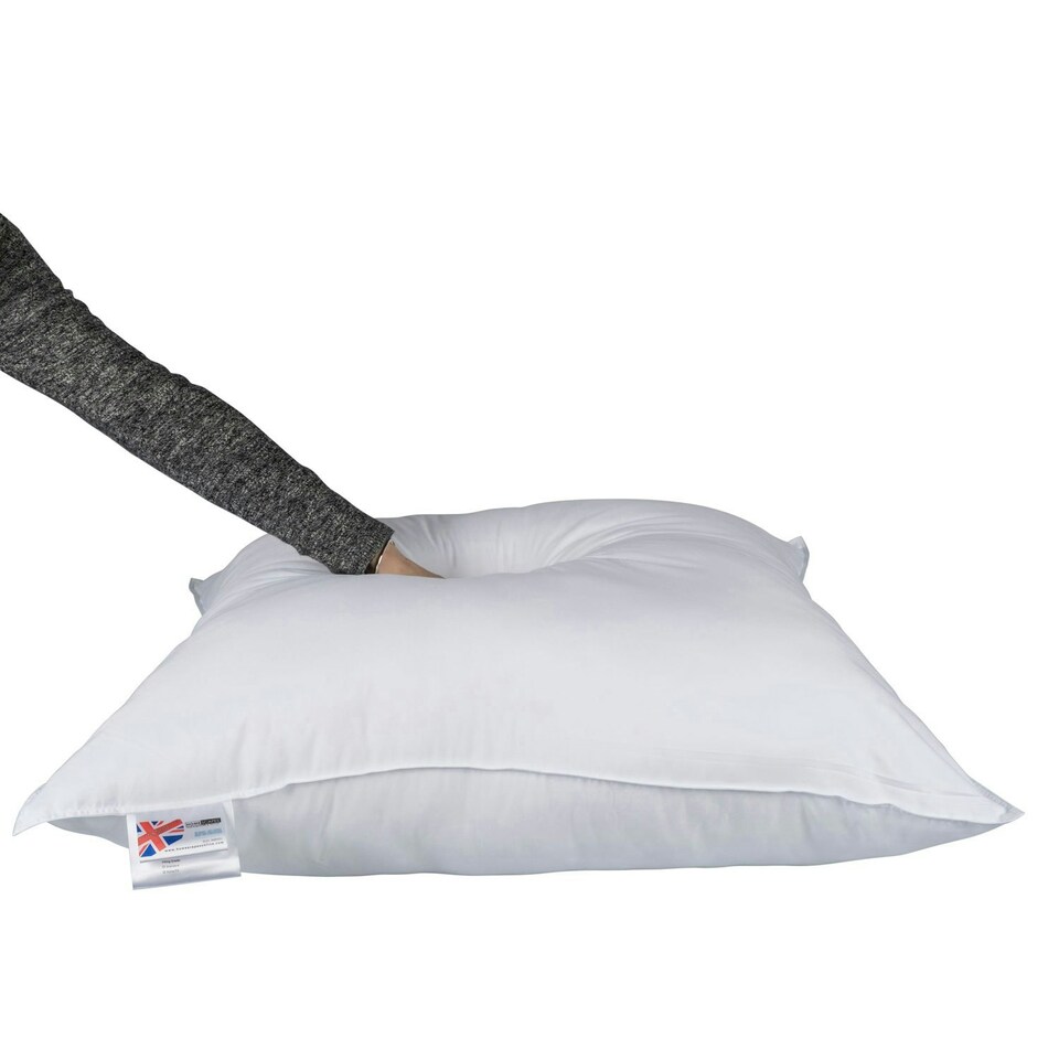 image 1 of Homescapes Duck Feather and Down Euro Continental Square Pillow - 80cm x 80cm (32"x32") White
