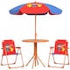 image 1 of Outsunny Kids Bistro Table and Chair Set w Cowboy Theme, Adjustable Parasol