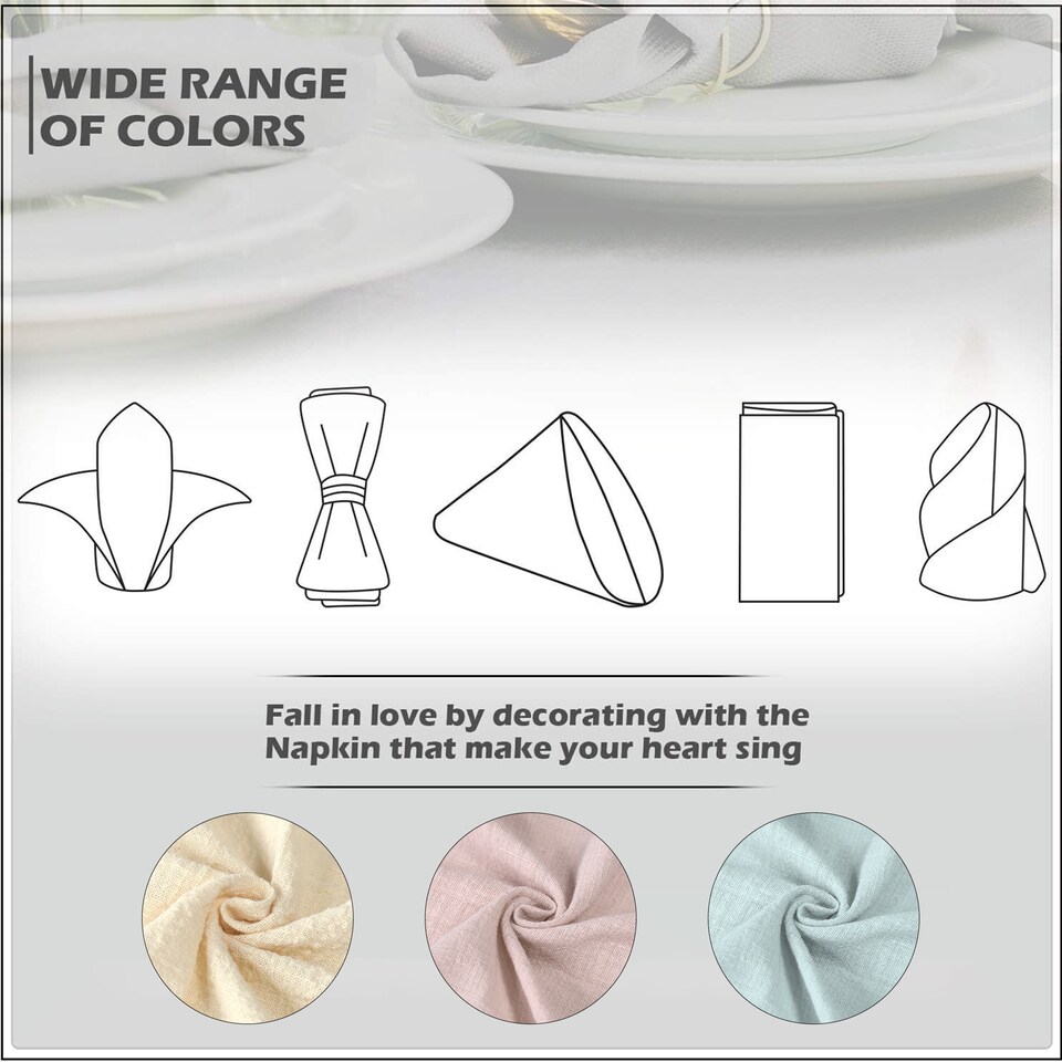 image 1 of 6pcs Fringe Cloth Napkin, 100% Soft Cotton Cloth Napkins - 20 Inch
