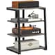 image 1 of HOMCOM HiFi Stand, 4-Tier Media Storage Shelf with Adjustable Shelves, Power Strip Rack for Router, Record Player, Printer, Industrial TV Stand for up to 28 Inch TVs, Dark Grey | Grey | 1