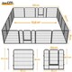 image 3 of Yaheetech 16 Metal Dog Playpen Panels, 80 × 80 cm Black