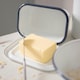 image 5 of Argon Tableware White Enamel Butter Dish - 18.5cm x 10cm - Blue Blue