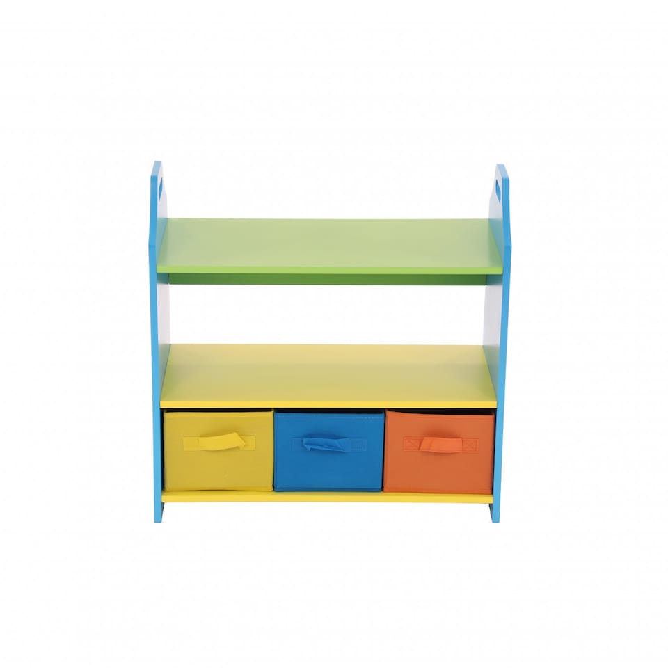 image 1 of Colourful Childrens Toy Storage Crayon Unit Shelves with 3 Drawers