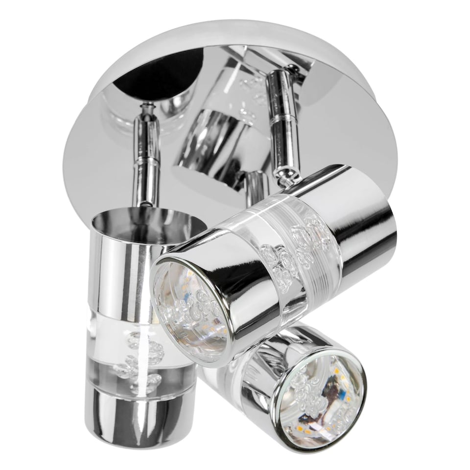 image 1 of Chrome Bathroom Spot Light with LED Bubble Acrylic Heads | Chrome