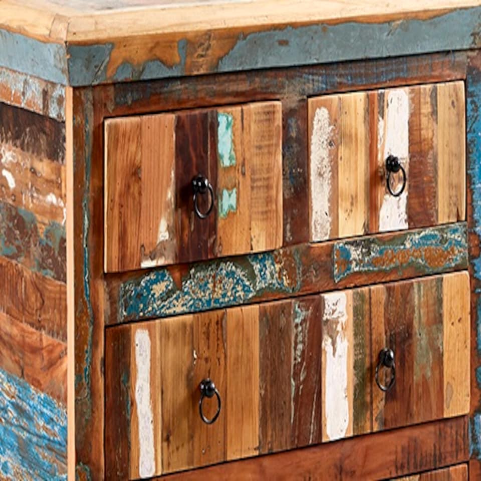 image 1 of Coastal 4 Drawer Chest - Wood - L40 x W90 x H90 cm