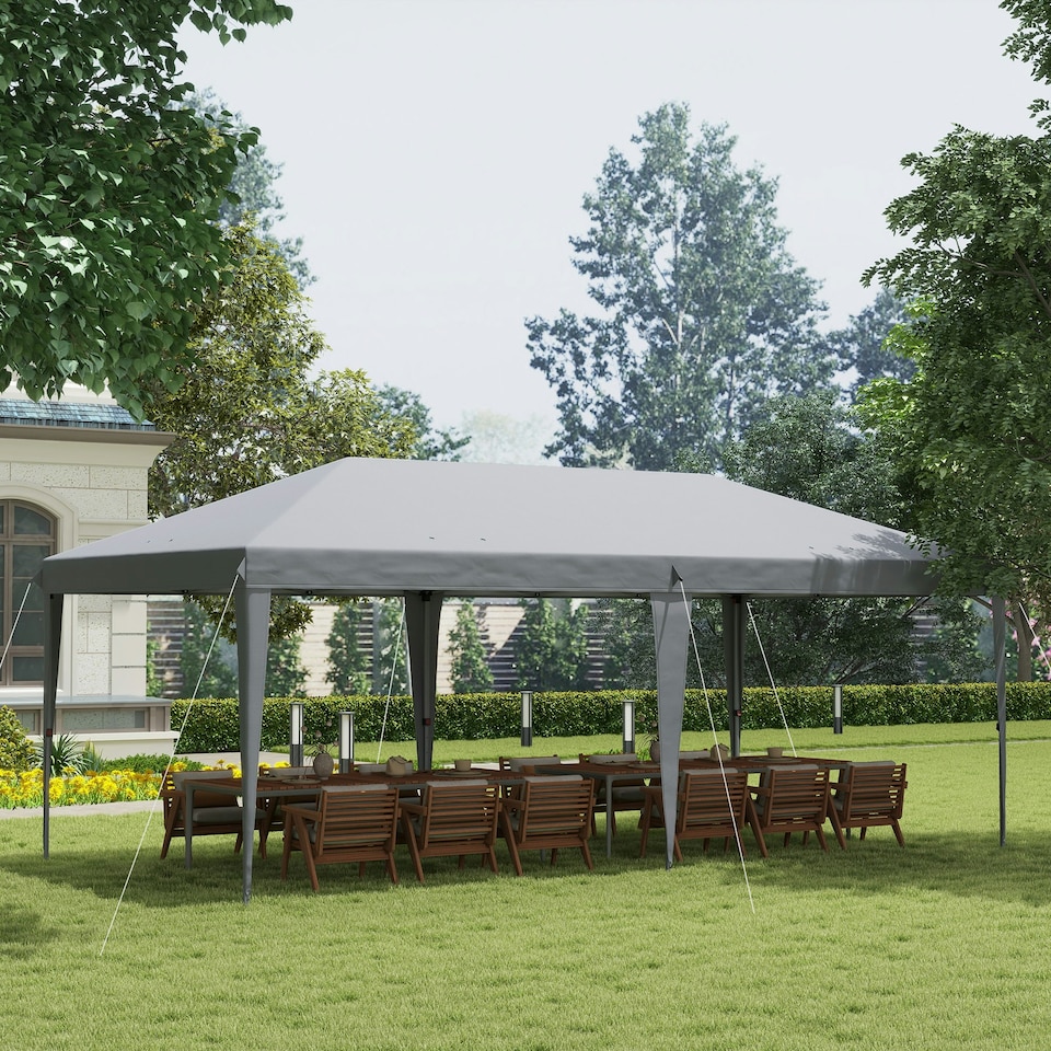 image 1 of Outsunny 3 x 6 m Pop Up Gazebo Patio Party Event Heavy Duty Canopy Black