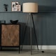 image 2 of BHS Keeley Wooden Tripod Floor Lamp | Brown | Dark Walnut | 1